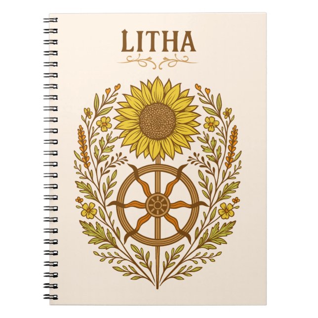 Litha Sunflower Wheel Summer Solstice Celestial  Notizblock (Vorderseite)