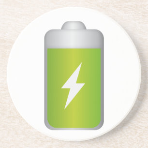 Lithium-Ionen-Akku-Symbol Sandstein Untersetzer