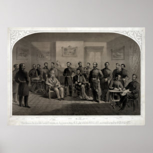 Lithographie der Auslieferung des allgemeinen Lees Poster