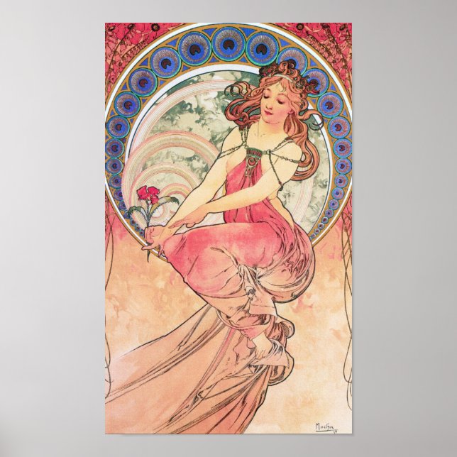 Lithographie von Alphonse Mucha Poster (Vorne)