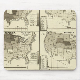 lithographische Karten der Vereinigten Staaten Mousepad