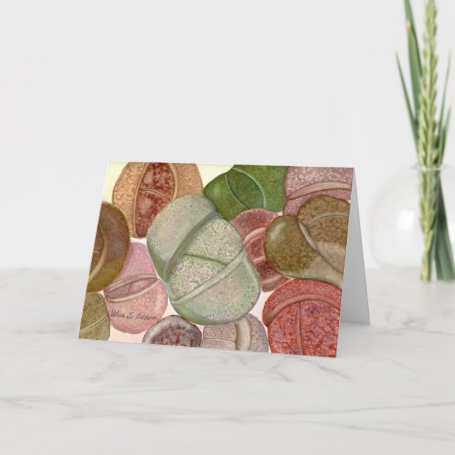 Lithops Aquarellkarte von Debra Lee Baldwin Karte (Vorderseite)