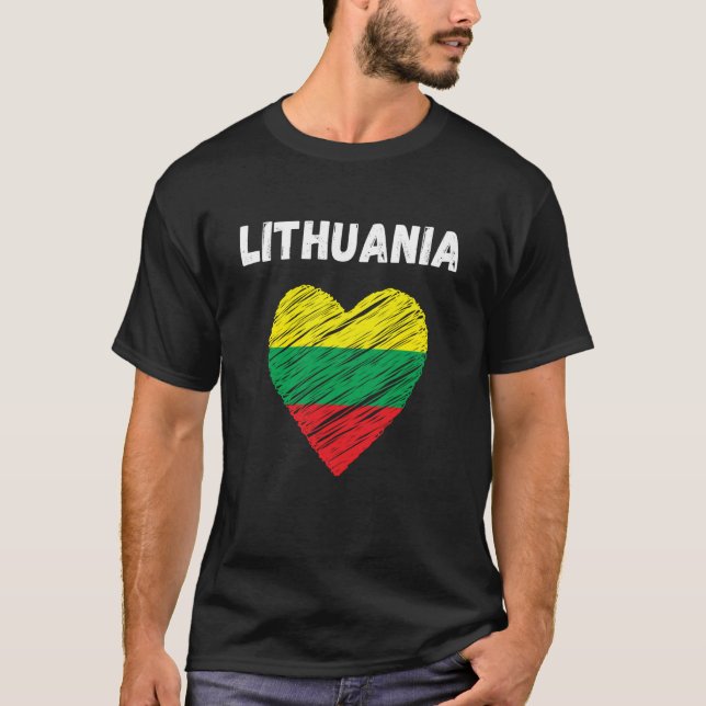 Lithuania Flag Holiday Lithuania Heart Lithuanian  T-Shirt (Vorderseite)