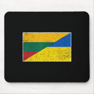 Lithuania Ukraine Flag Lithuanian Ukrainian Nation Mousepad