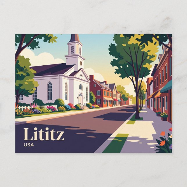 Lititz Pennsylvania Postkarte (Vorderseite)