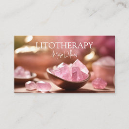 Litotherapie und rosa Heilsteine Rose Quarz Visitenkarte