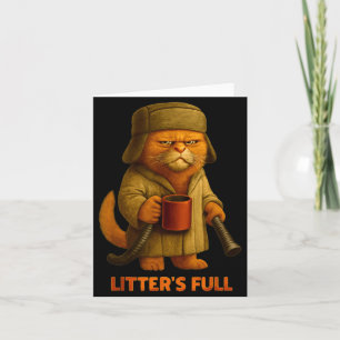 Litter’s Full Cat Parodie T-Shirt Karte