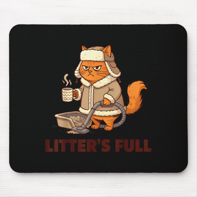 Litter’s Full Funny Cat Lovers Christmas Xmas  Mousepad (Vorne)