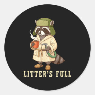 Litter voll lustiger Waschbär Weihnachten Mpy Wasc Runder Aufkleber