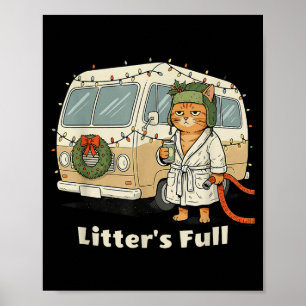 Litter's volles Weihnachtskatze, lustige Weihnacht Poster