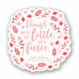 Little Aber Fierce William Shakespeare Red Floral Aufkleber