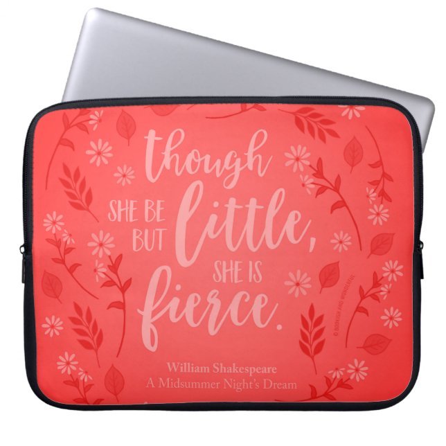 Little Aber Fierce William Shakespeare Red Floral Laptopschutzhülle (Vorderseite)