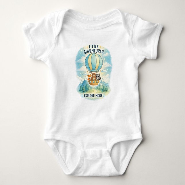 Little Adventurer Baby Bodysuit – Explore More Baby Strampler (Vorderseite)
