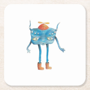 Little Alien Pi Rechteckiger Pappuntersetzer