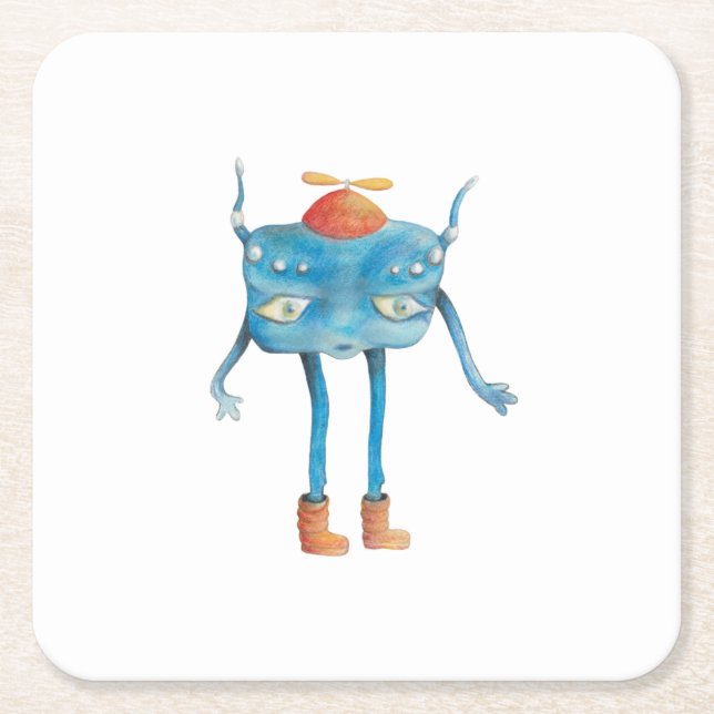 Little Alien Pi Rechteckiger Pappuntersetzer (Vorderseite)