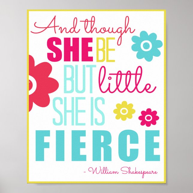 Little and Fierce - Bright & Colorful Poster (Vorne)
