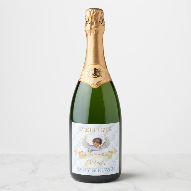 Little Angel Blue Wings Sparkling Vin Étiquette (Devant)