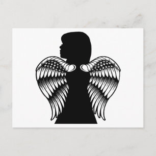 Little Angel Girl Child Silhouette Art Postkarte