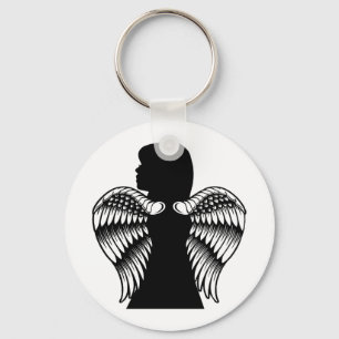 Little Angel Girl Child Silhouette Fantasiekunst Schlüsselanhänger