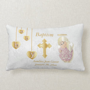 Little Angel Girl Taufe Design Lendenkissen