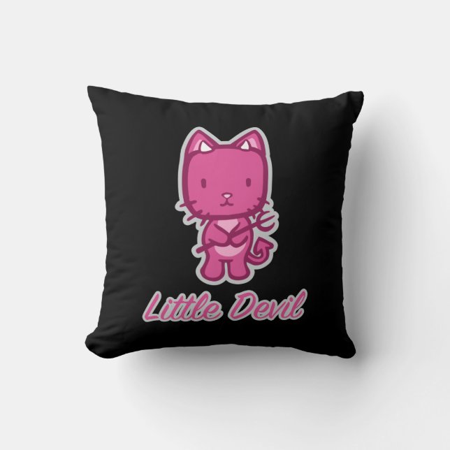 Little Angel, Little Devil Kitty Cat Reversible Kissen (Vorderseite)