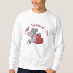 Little Angel Mouse w/Valentine Herzstickerei Besticktes Sweatshirt
