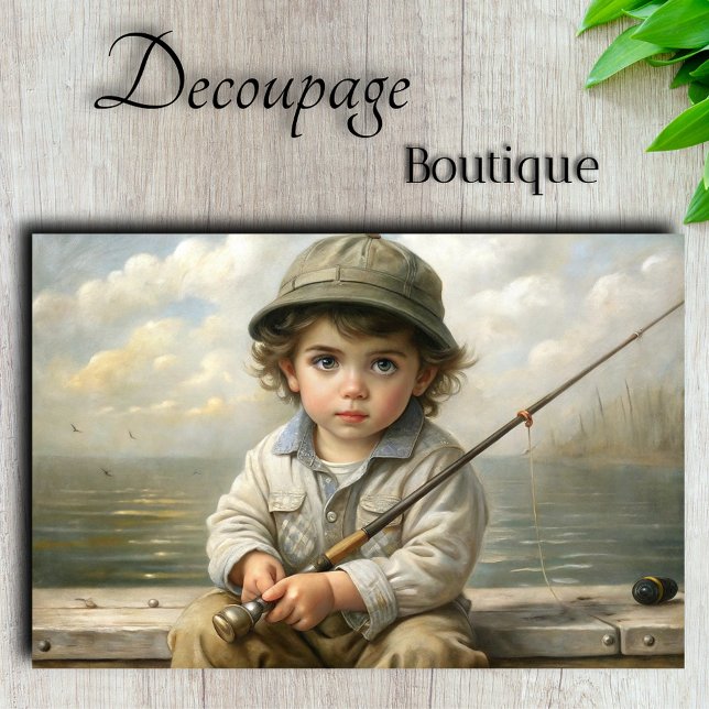 Little Angler: Unschuldsvermutung am Meer Seidenpapier (Little Angler Seaside Innocence Decoupage Tissue Paper By Decoupage Boutique)