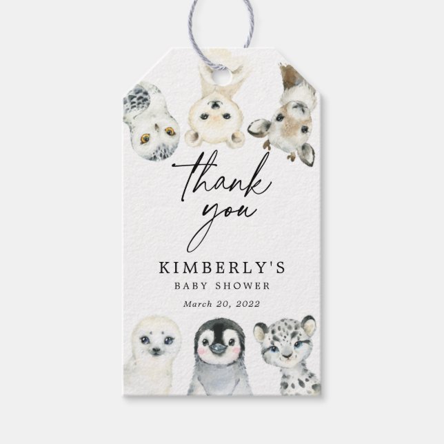 Little Arctic Baby Shower Favor Tag Geschenkanhänger (Vorderseite)