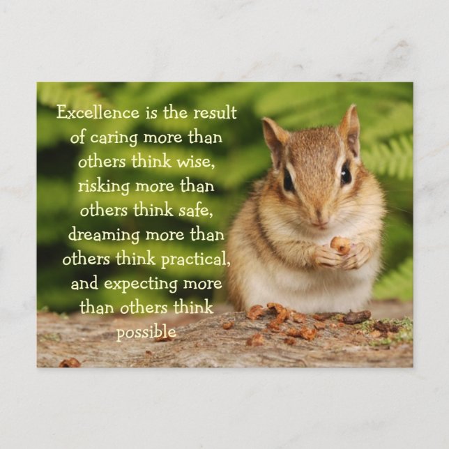 Little Baby Chipmunk Excellence Zitat Postkarte (Vorderseite)