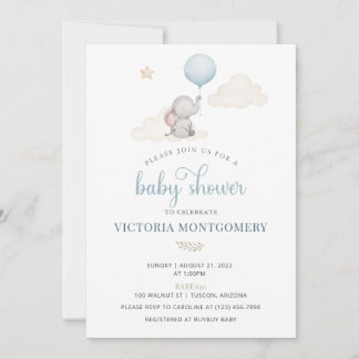 Little Baby Elephant Baby Shower Einladung