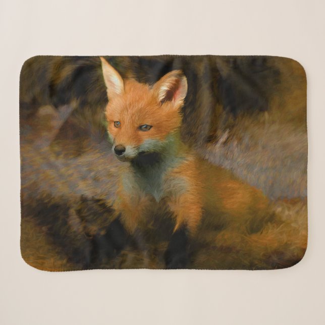 Little Baby Fox Cub Portrait Sherpadecke (Vorderseite (Horizontal))