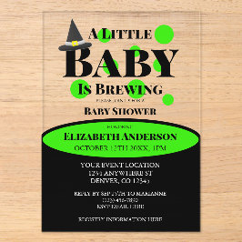 Little Baby is Brewing Halloween Baby Shower Acryleinladungen