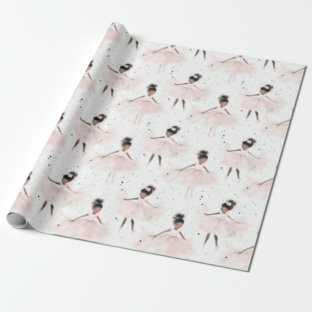 Little Ballerina #6 - Black Girl Geschenkpapier (Ungerollt)