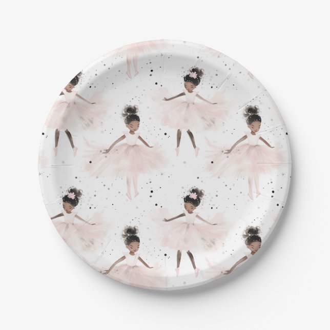 Little Ballerina #6 - Black Girl Pappteller (Vorderseite)