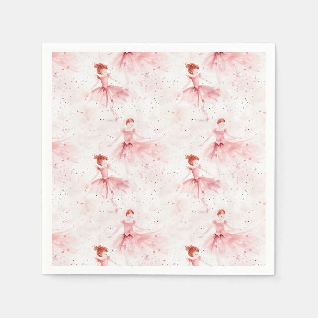 Little Ballerina #8 - Read Head Girl Serviette (Vorderseite)