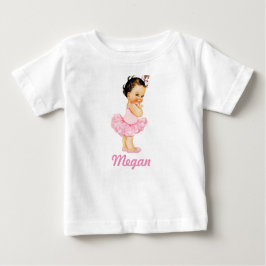 Little Ballerina Brünett Pink Tutu Baby T-shirt