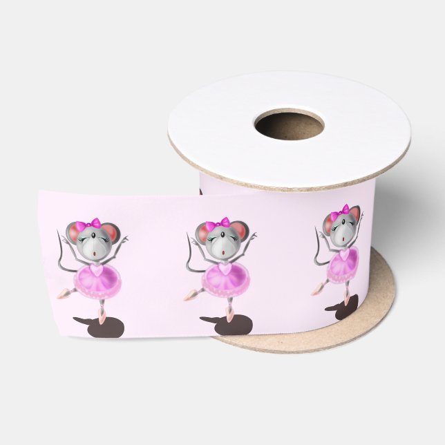 Little Ballerina Mouse Satinband (Spule)