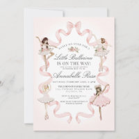 Little Ballerina Pink Ballet Girl Baby Dusche Invi