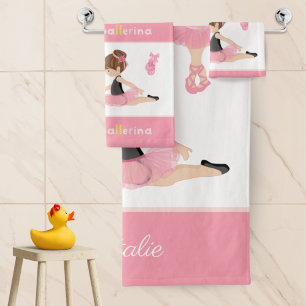 Little Ballerina Pink Ballet Girls Name Bathroom