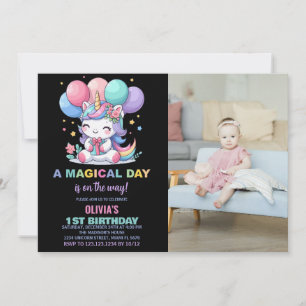 Little Ballons Unicorn Anniversaire Invitations ph