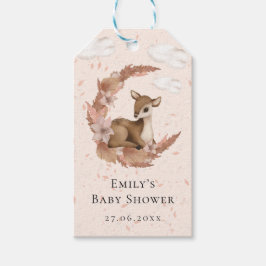 Little Bambi & Blume Pastel Pink Baby Geburtstag Geschenkanhänger