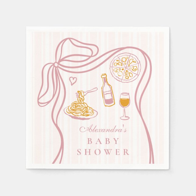 Little Bambina Pink Italienische Babydusche Serviette (Vorderseite)