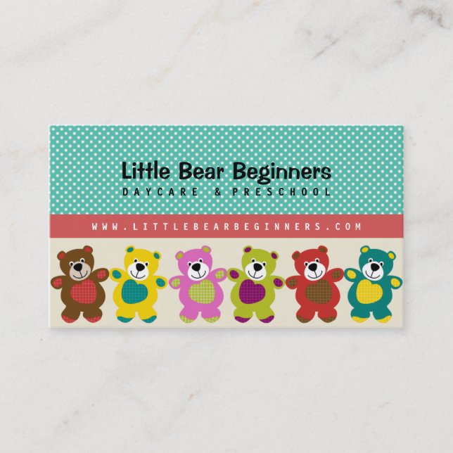 Little Bären Beginners Daycare Business Card Visitenkarte (Vorderseite)