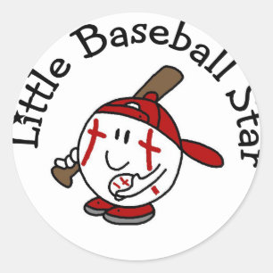 Little Baseball Star Tshirts und Geschenke Runder Aufkleber