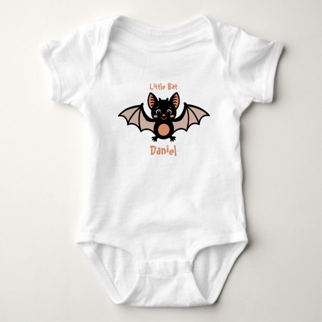 Little Bat Baby Boy Niedliches Halloween Baby Strampler (Vorderseite)