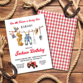 Little Bauer Clothesline 1. Geburtstag Party Einladung