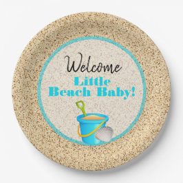 Little Beach Baby Aquamarin Pail and Shovel Baby D Pappteller