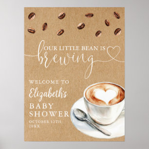 Little Bean Brewing Coffee Baby Shower Willkommens Poster