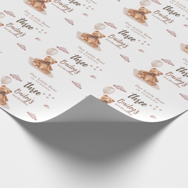 Little Bear Any Age Birthday Geschenkpapier (Ecke)