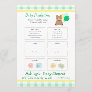 Little Bear Balloon Geschlechtsneutrales Baby Show Karte